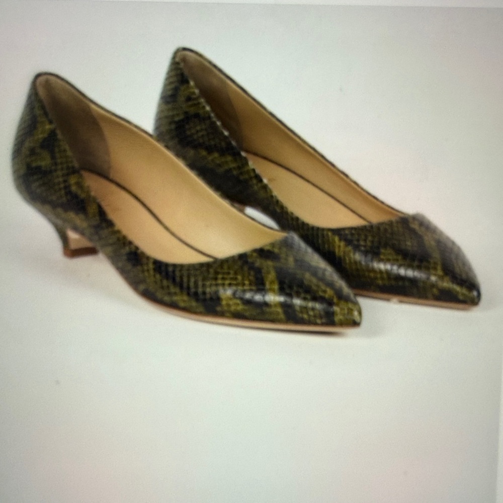 Jamie Haller Snake Print Kitten Heels